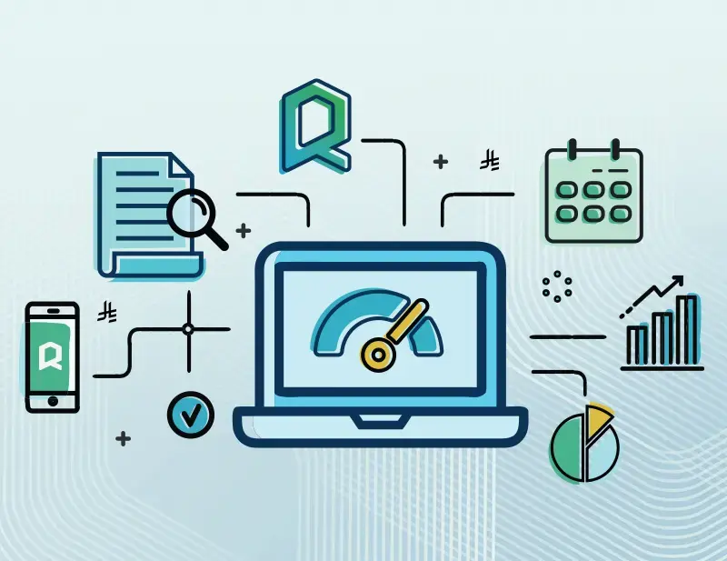 Blog Image رسم توضيحي يظهر نظام التصنيف الائتماني في منصة رقمية وعوامل تقييم طلبات التمويل للشركات.